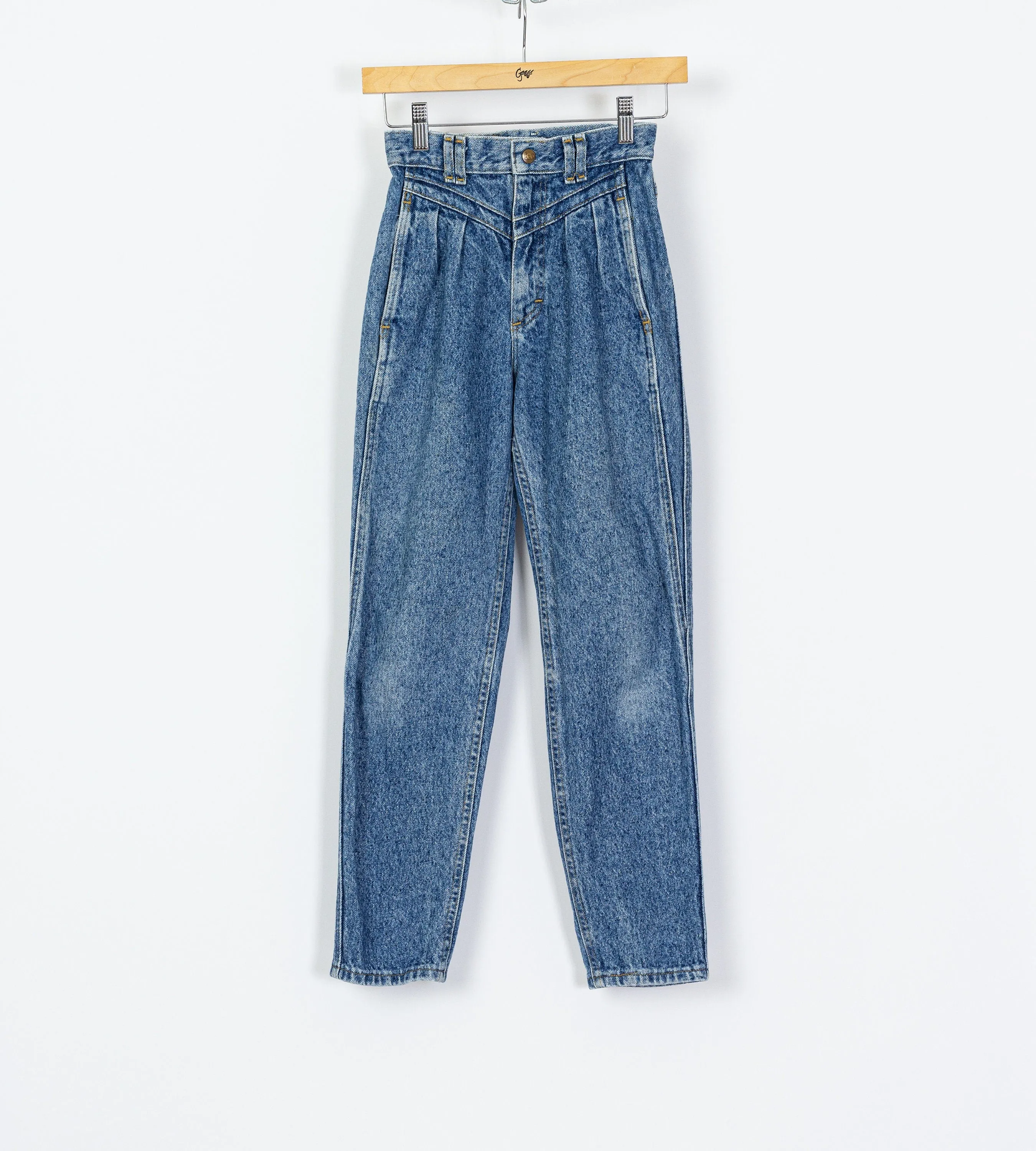 80s Lee Acid Wash High Waist Mom Jeans - XXS