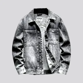 Abraded vintage fashion men's jean jacket