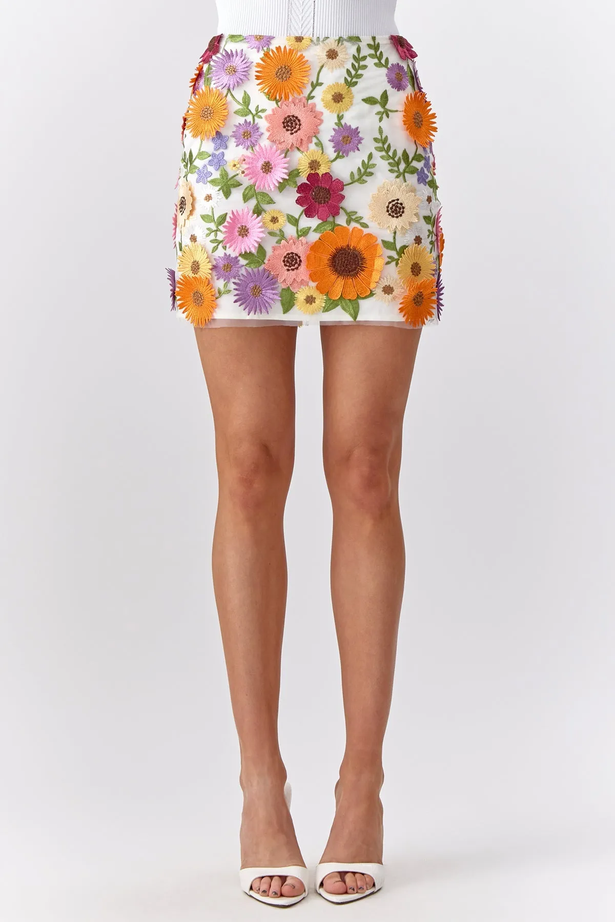 Adelyn Rae Tina 3D Multi Floral Skirt