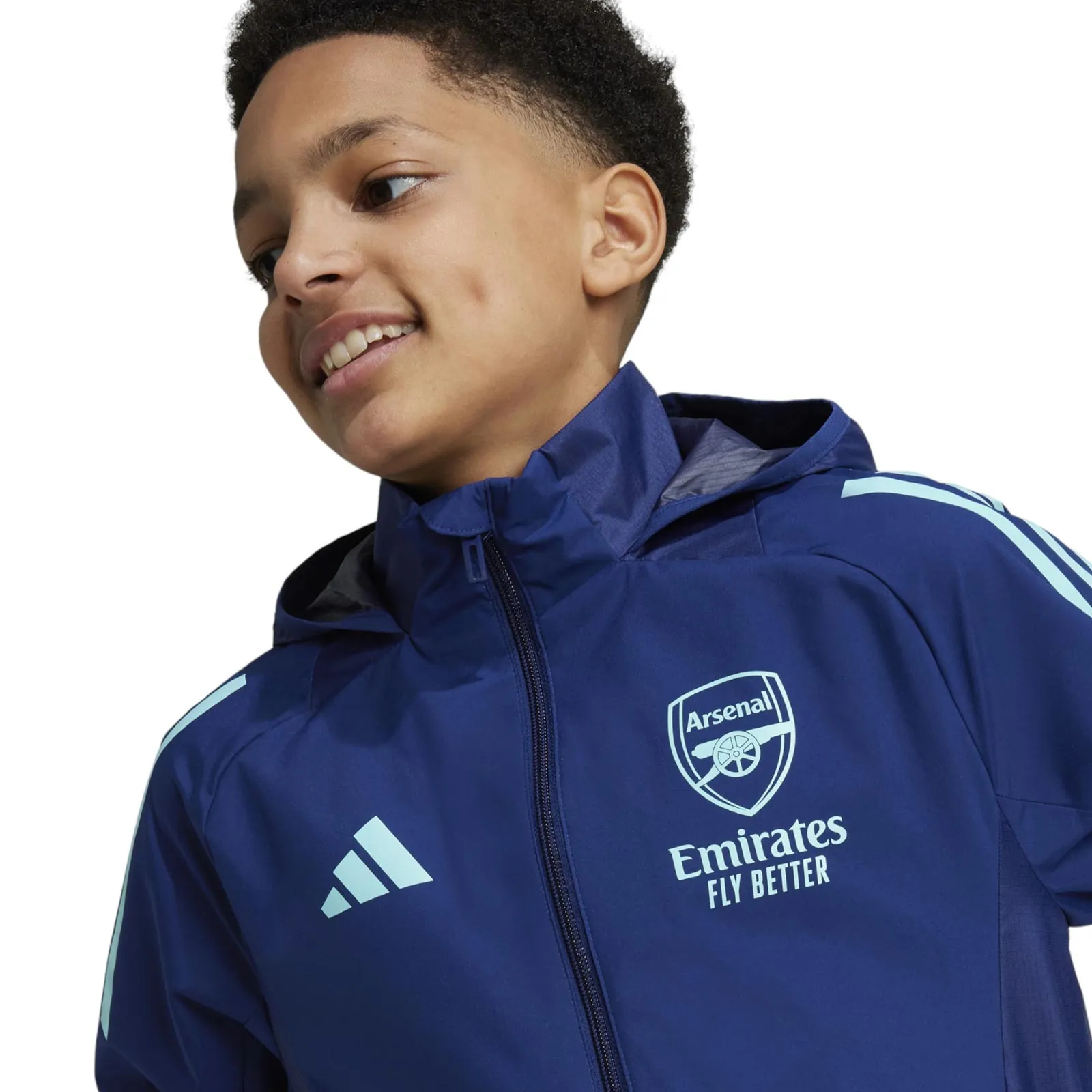 adidas Arsenal 2024/25 Full Zip Hooded Kids Jacket