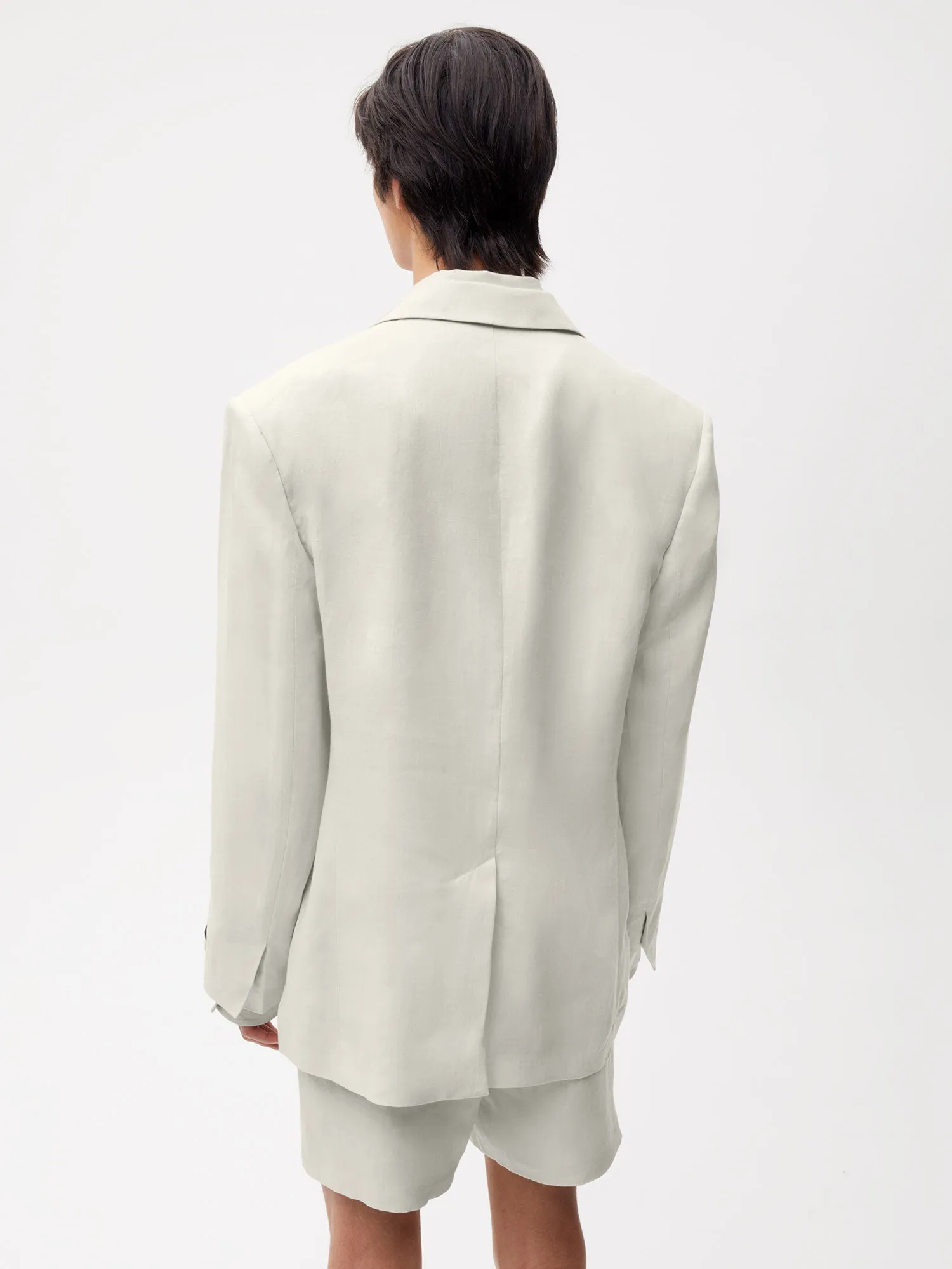 Aloe Linen Tailored Blazer—limestone