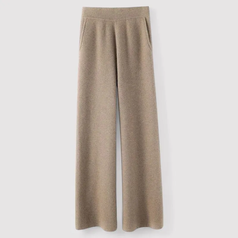 Ancien | Women's High Waist Wide Leg Cashmere Sweatpants