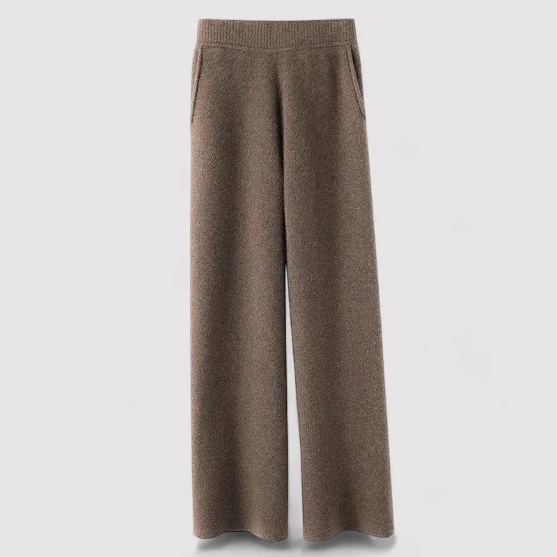 Ancien | Women's High Waist Wide Leg Cashmere Sweatpants