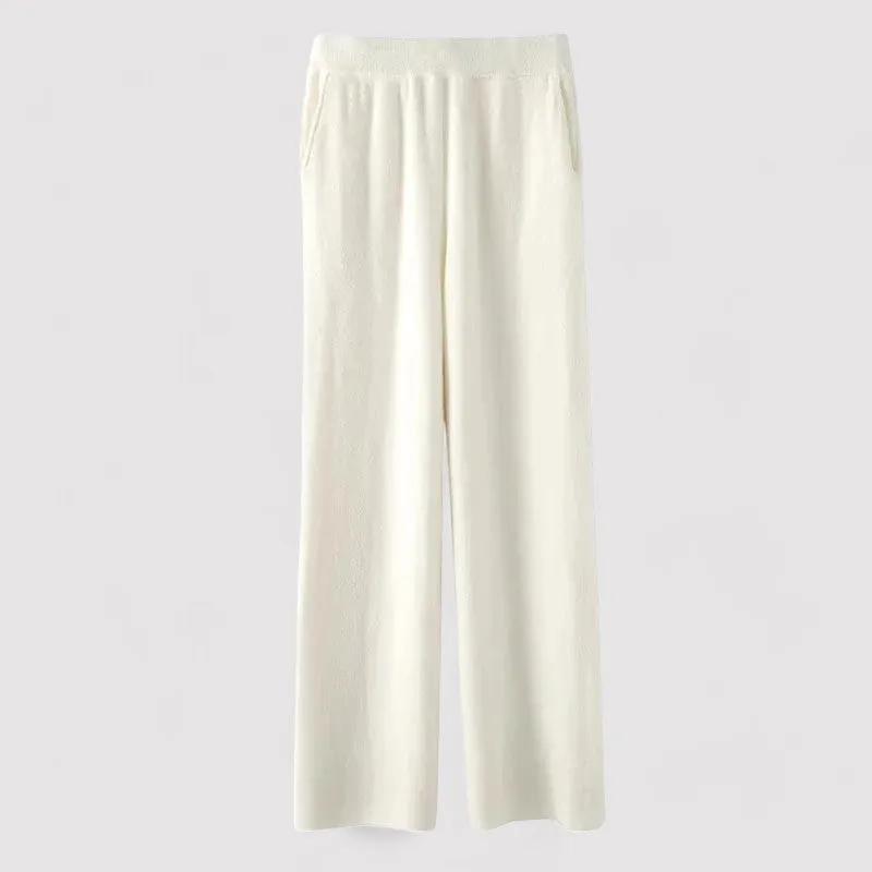 Ancien | Women's High Waist Wide Leg Cashmere Sweatpants