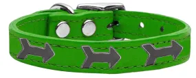 Arrow Widget Genuine Leather Dog Collar Emerald Green 22