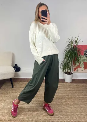 Aspen Jersey Carrot  Pants in Khaki