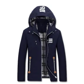 Autumn Solid Zipper Hip Hop Hooded Jackets