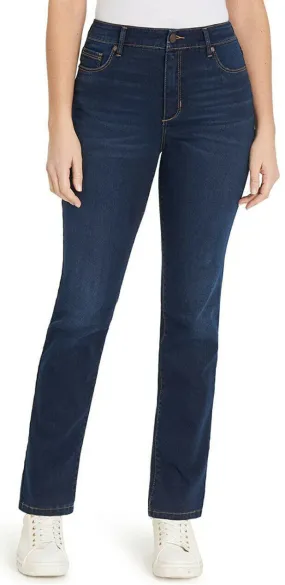 Bandolino Amy Women's Blue Modern Straight Leg Tummy Slimming Stretch Jeans