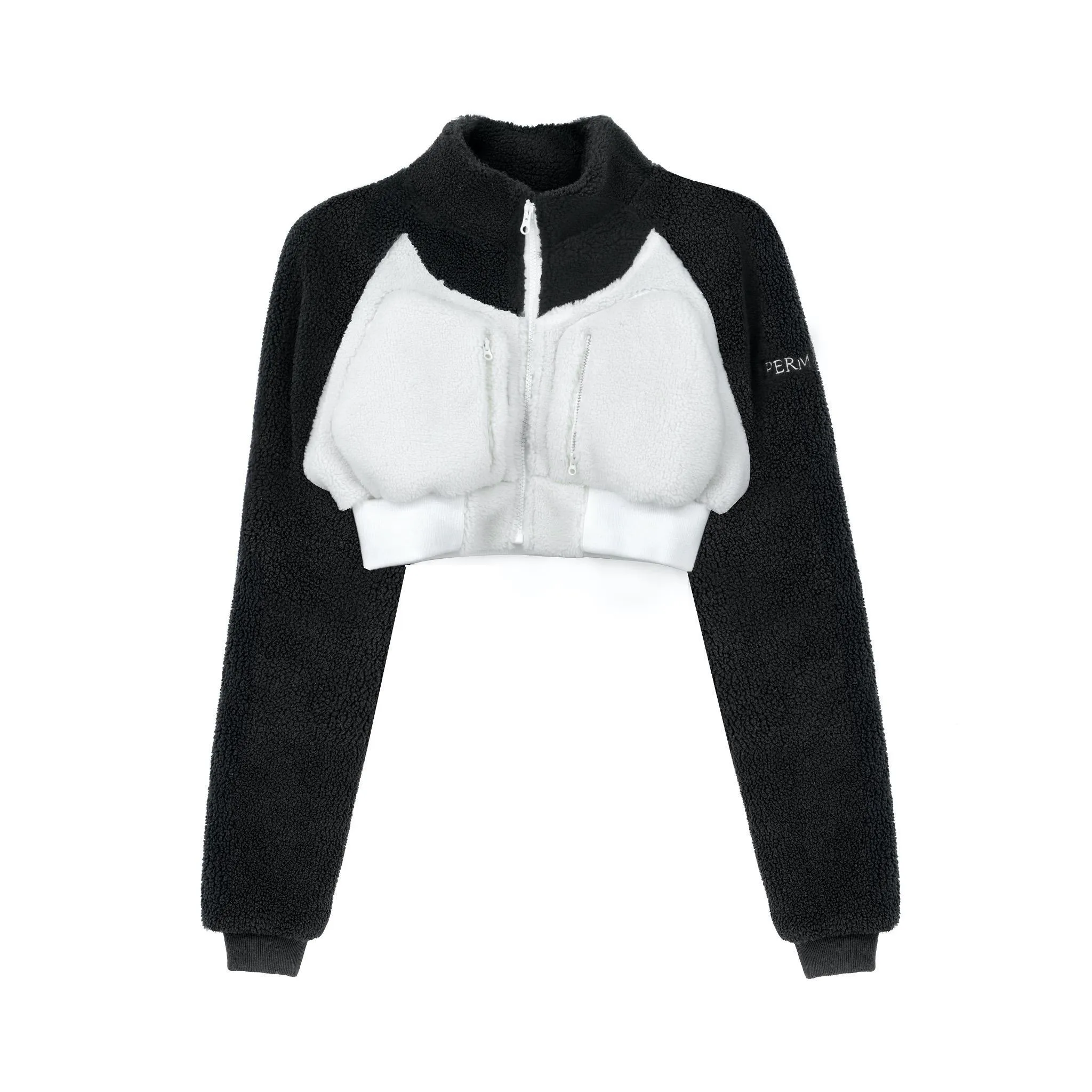 Black Panda Cropped Jacket