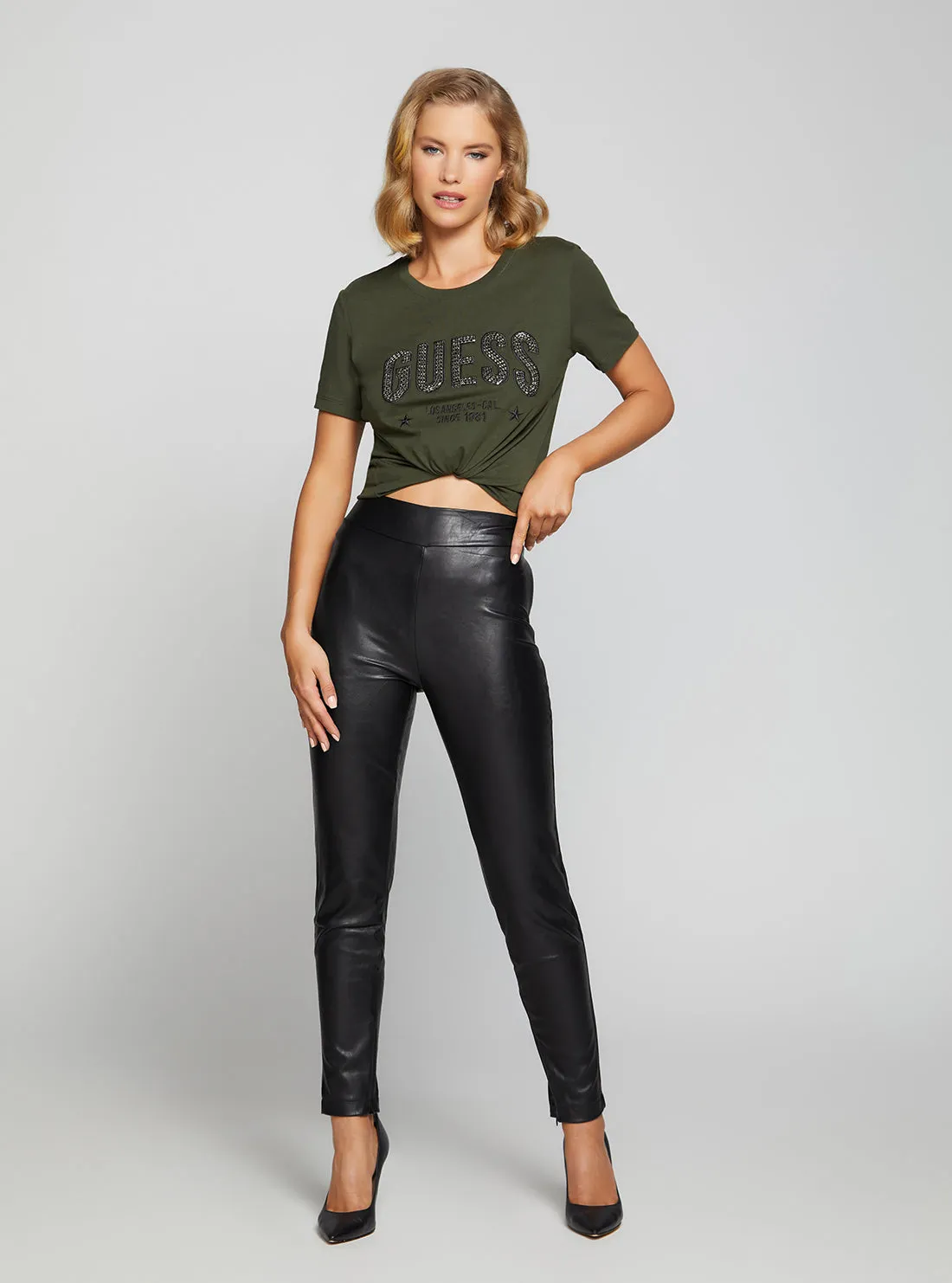 Black Priscilla Faux-Leather Pants