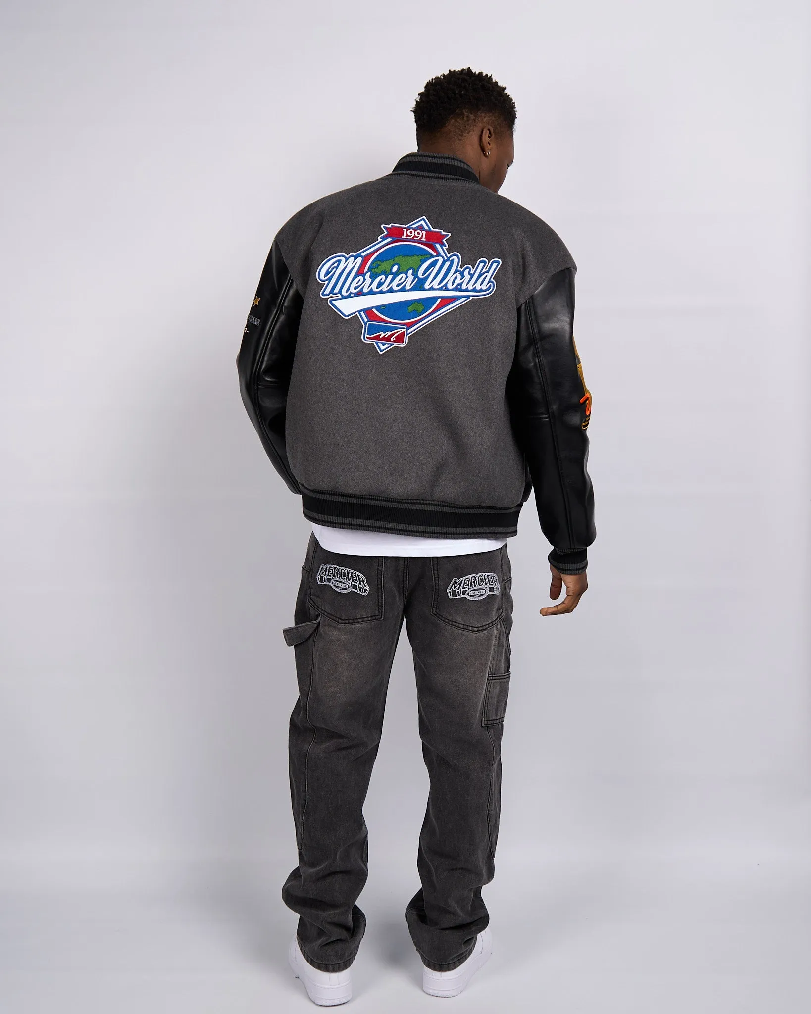 Black Steel Rodman Varsity Jacket