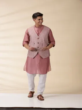 Blush Pink Chanderi Men Jacket