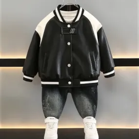 Boys Stylish Black And White Jacket