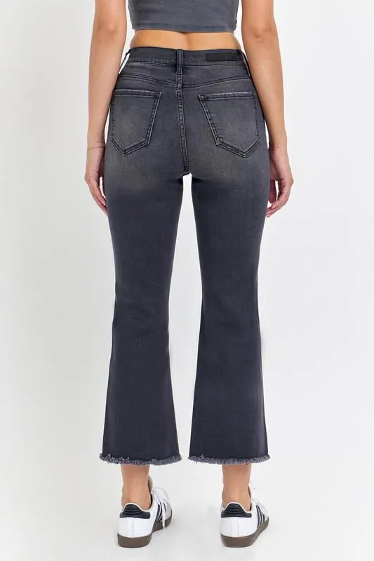 CELLO Washed Black Crop Flares