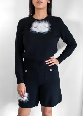 Chanel 23k Feather Logo Cashmere Jumper Set