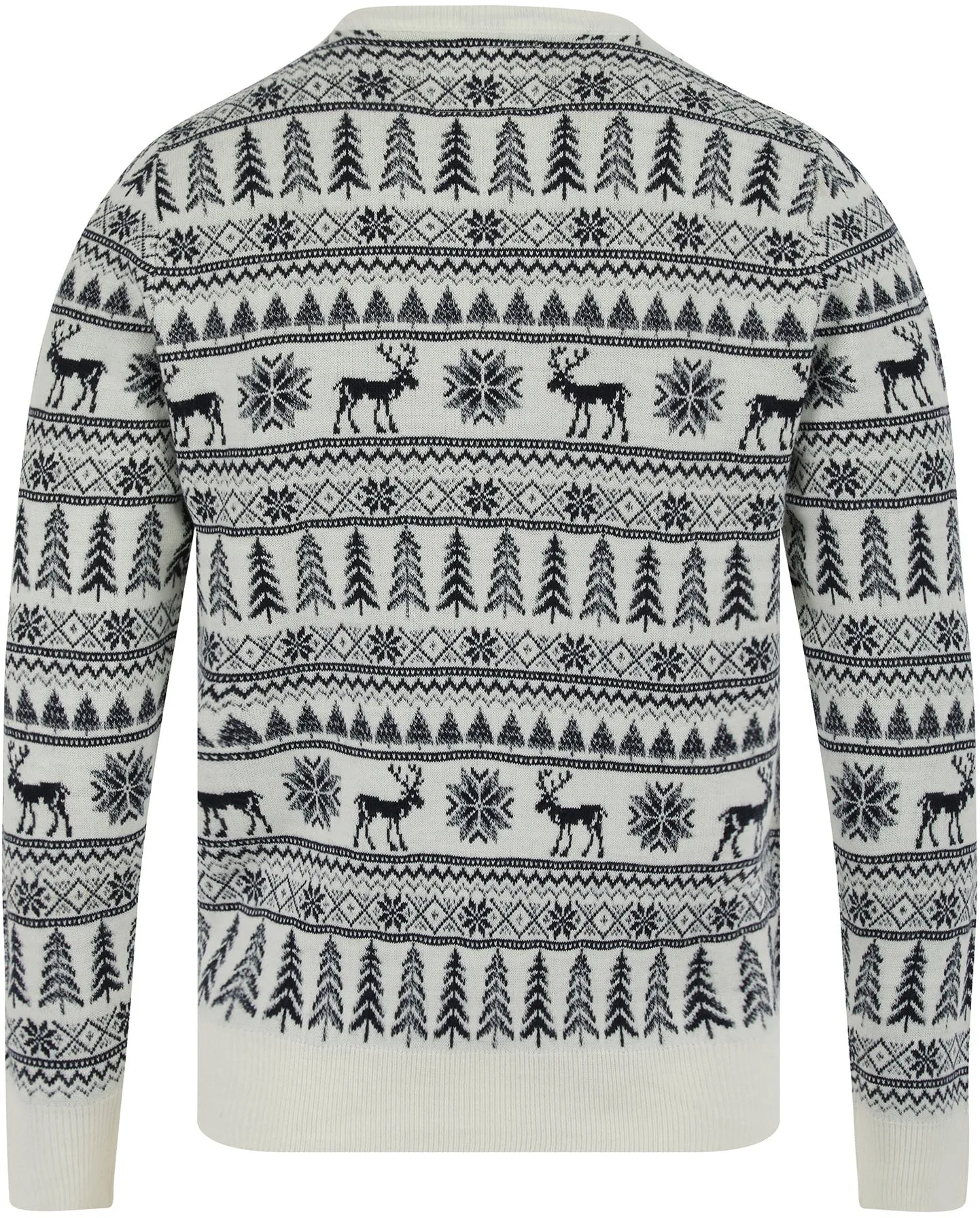 Christmas Nilsen Nordic Fairisle Mens Christmas Jumper - White