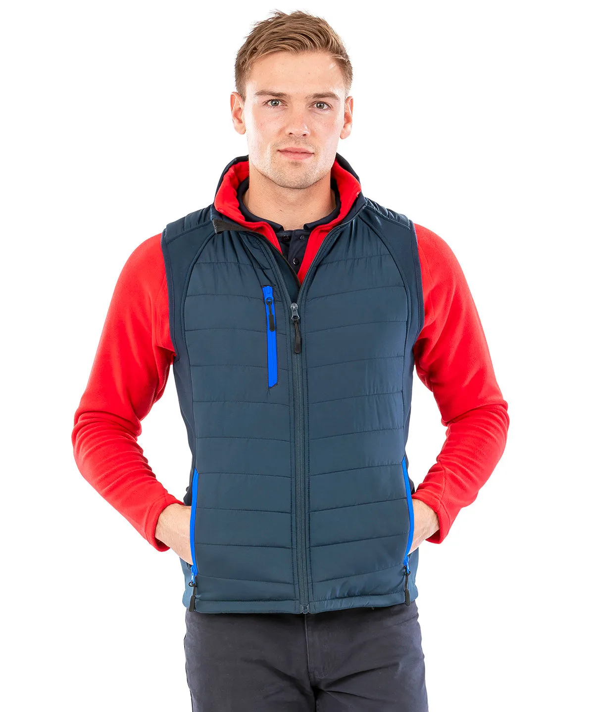 compass padded softshell gilet | Navy/Royal