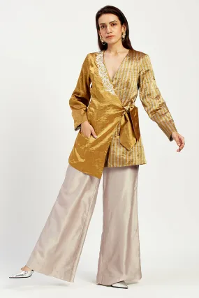 Cusco - Golden Bow Blazer   Wide Leg Pants