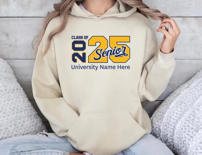 Custom Class of 2025 Senior Hoodie, Personalized Senior 2025 Hoodie