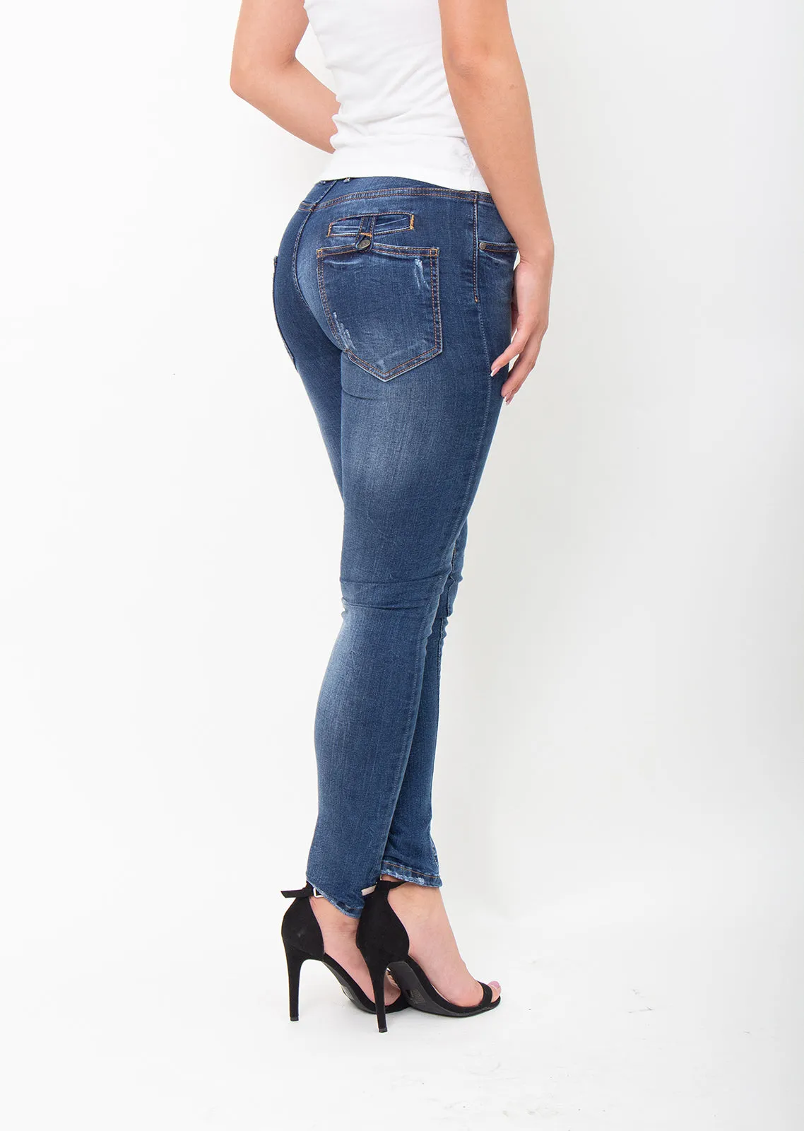 Damen Skinny Blue Jeans