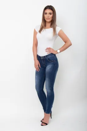 Damen Skinny Blue Jeans