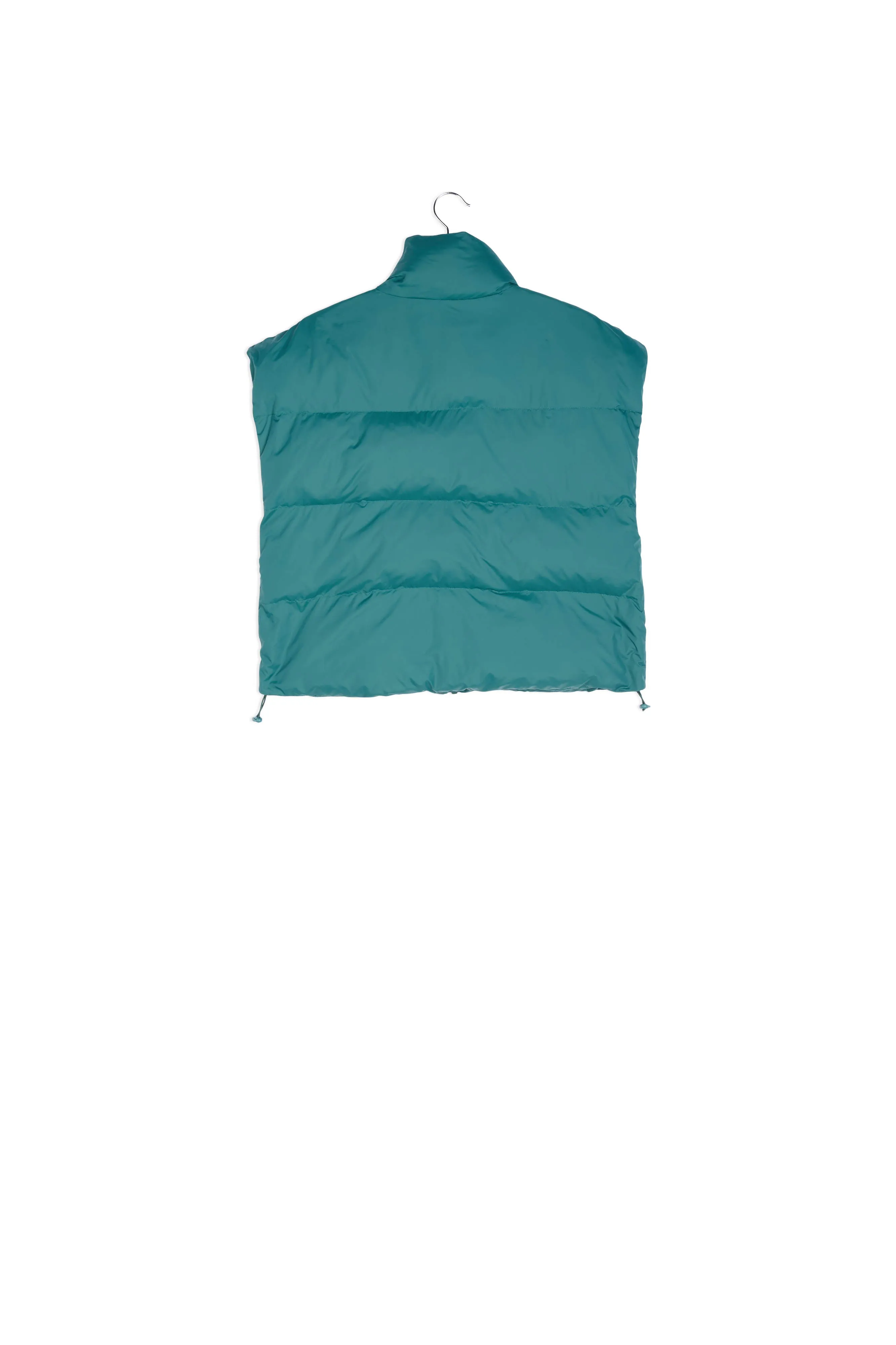 Dark green sleeveless puffer jacket