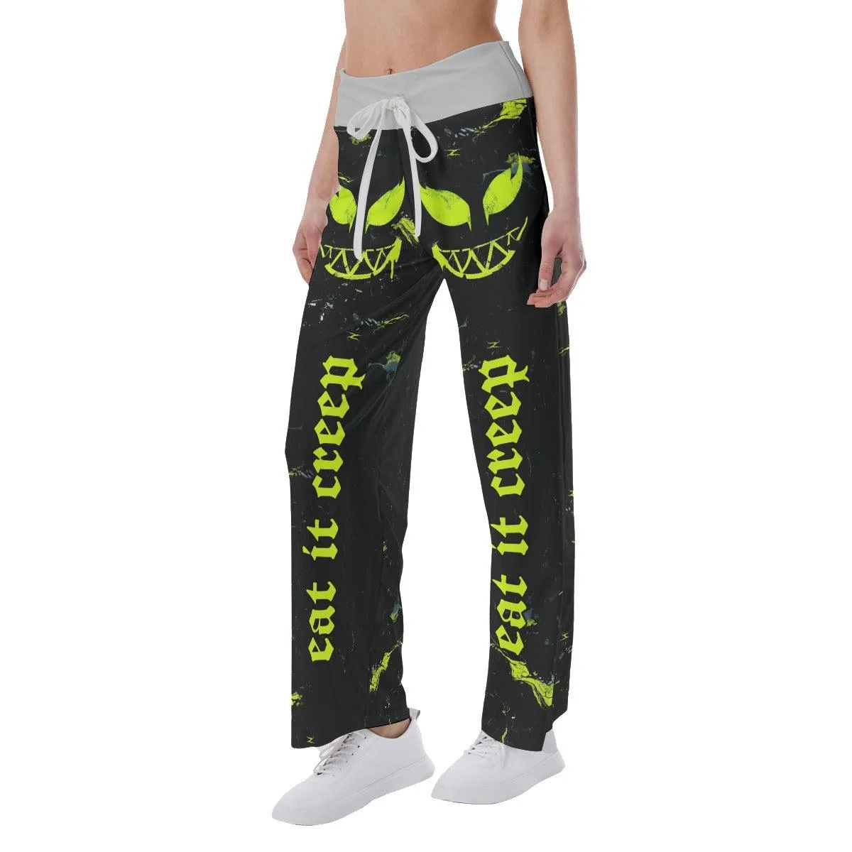 Eat It Creep Skull Smile High-waisted Straight-leg Trousers