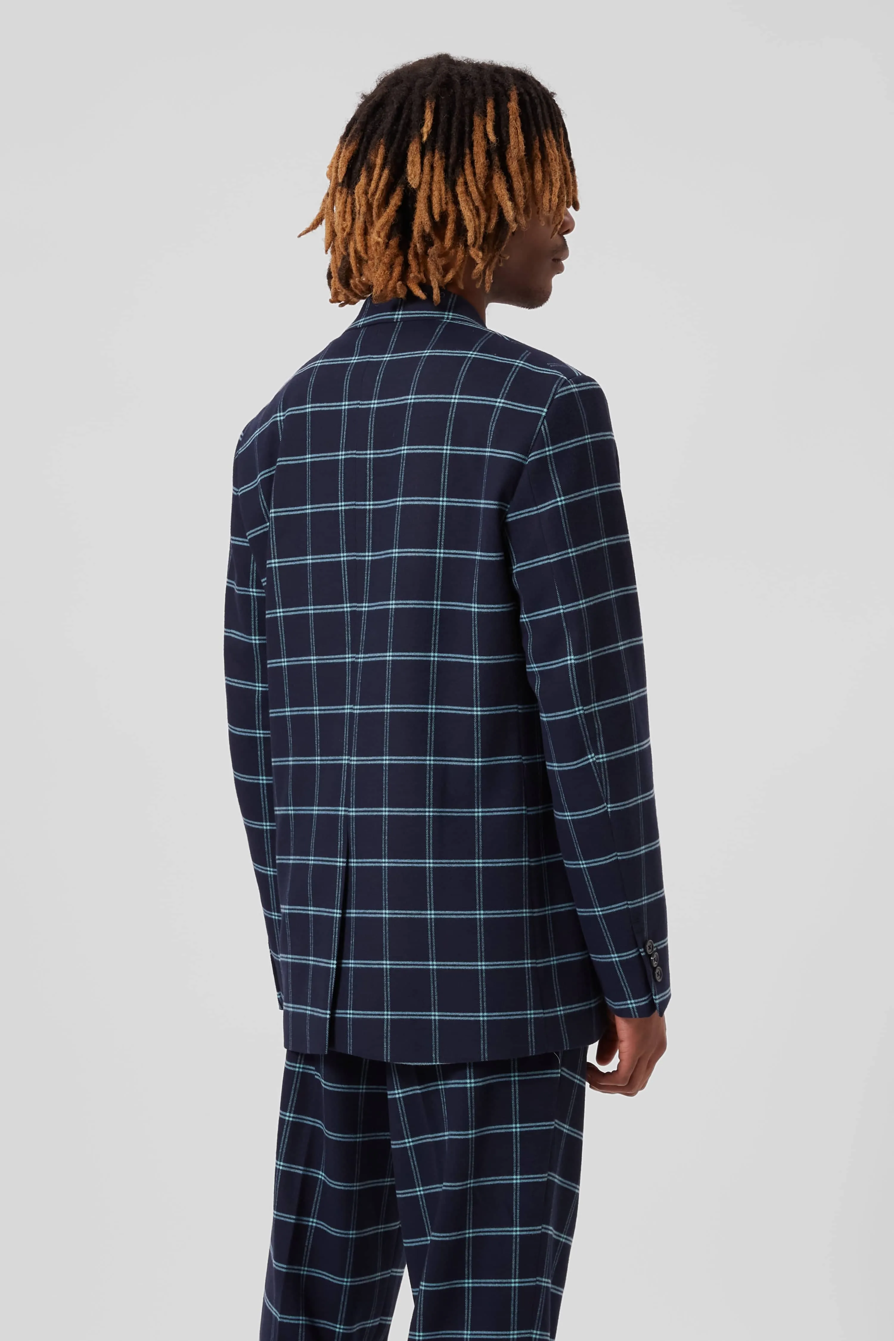 Fabien Oversized Blue Check Jacket - ARCHIVE