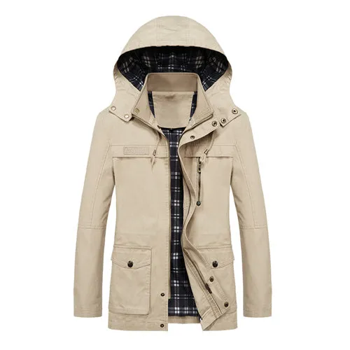 Fashionable Thick Cotton Casual Hooded Jacket