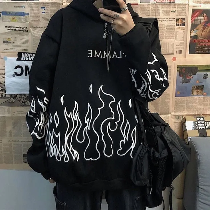 Fire Flame Y2k Premium Hoodie