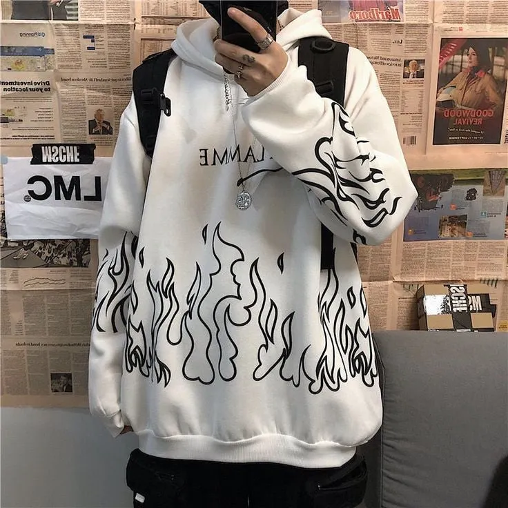 Fire Flame Y2k Premium Hoodie