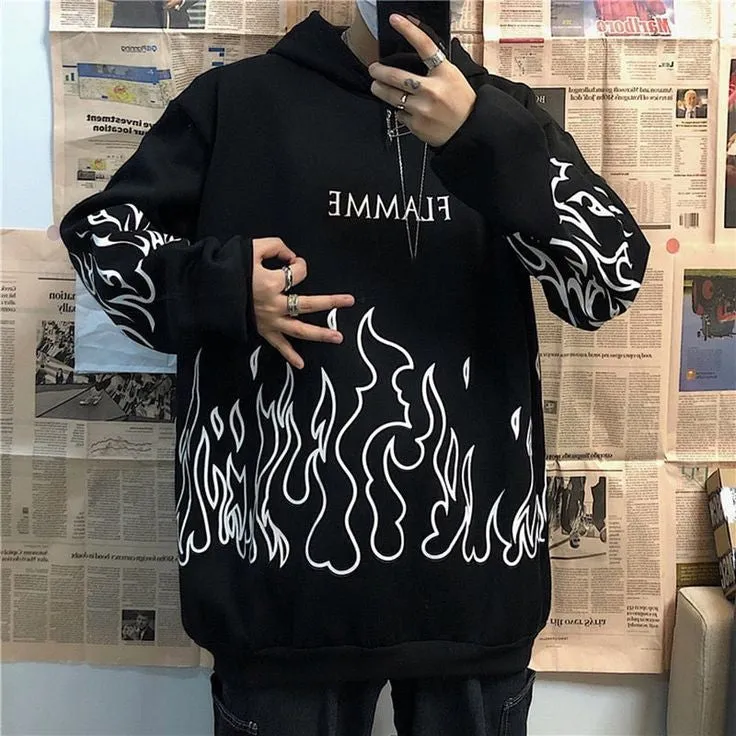 Fire Flame Y2k Premium Hoodie