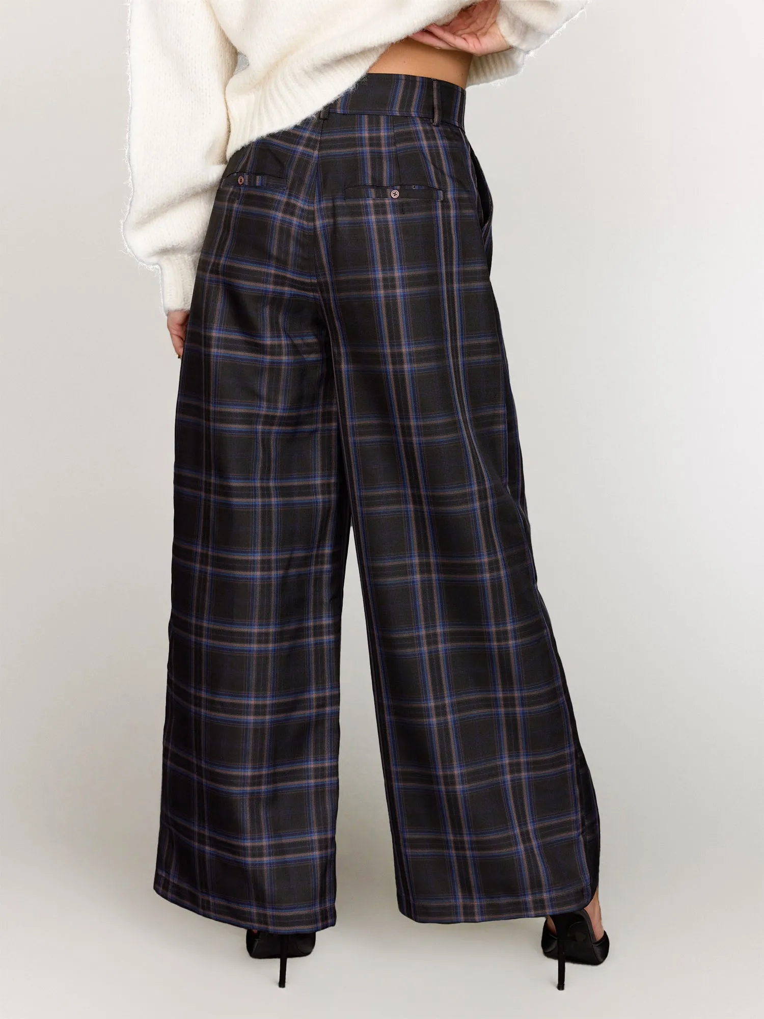 Fore Collection Plaid High Waist Wide Leg Pants - Brands We Love