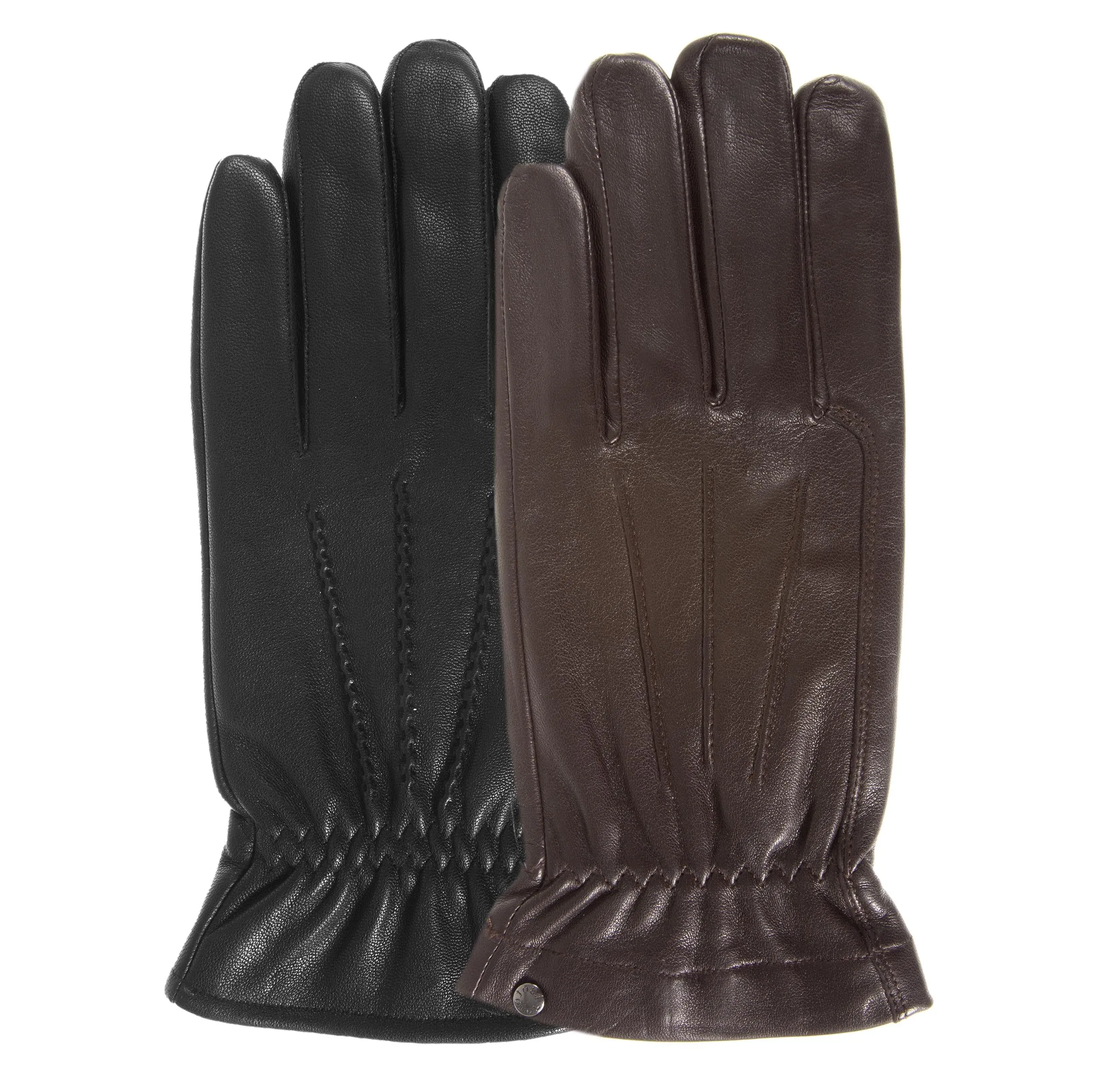 Gants Homme tactile cuir agneau Marron