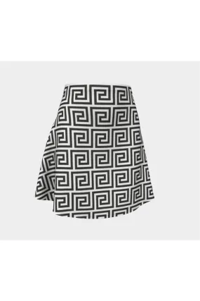 Greek Key Flare Skirt