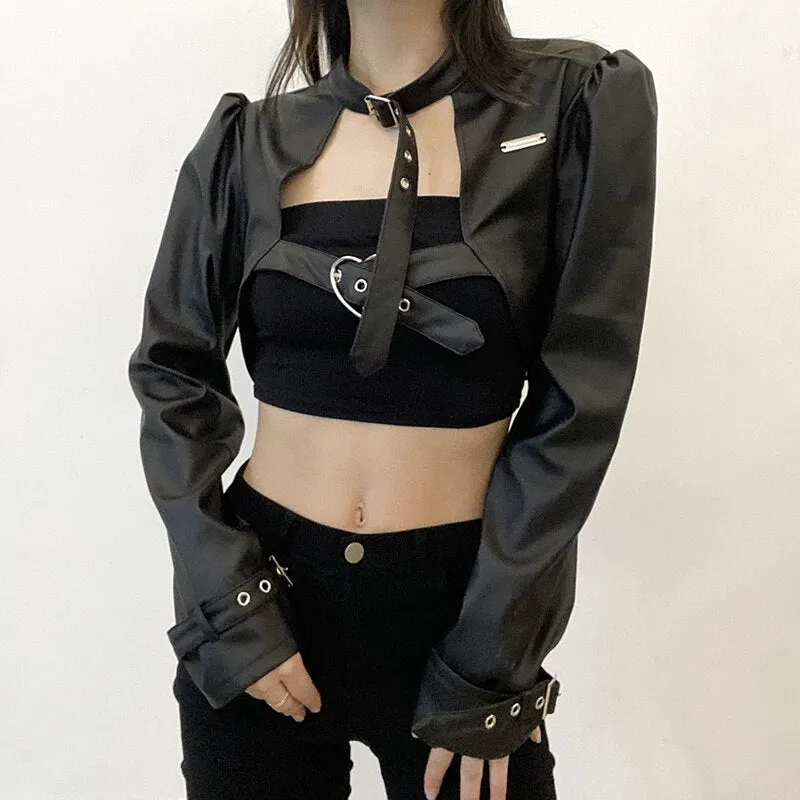 Grunge Leather Jacket Women