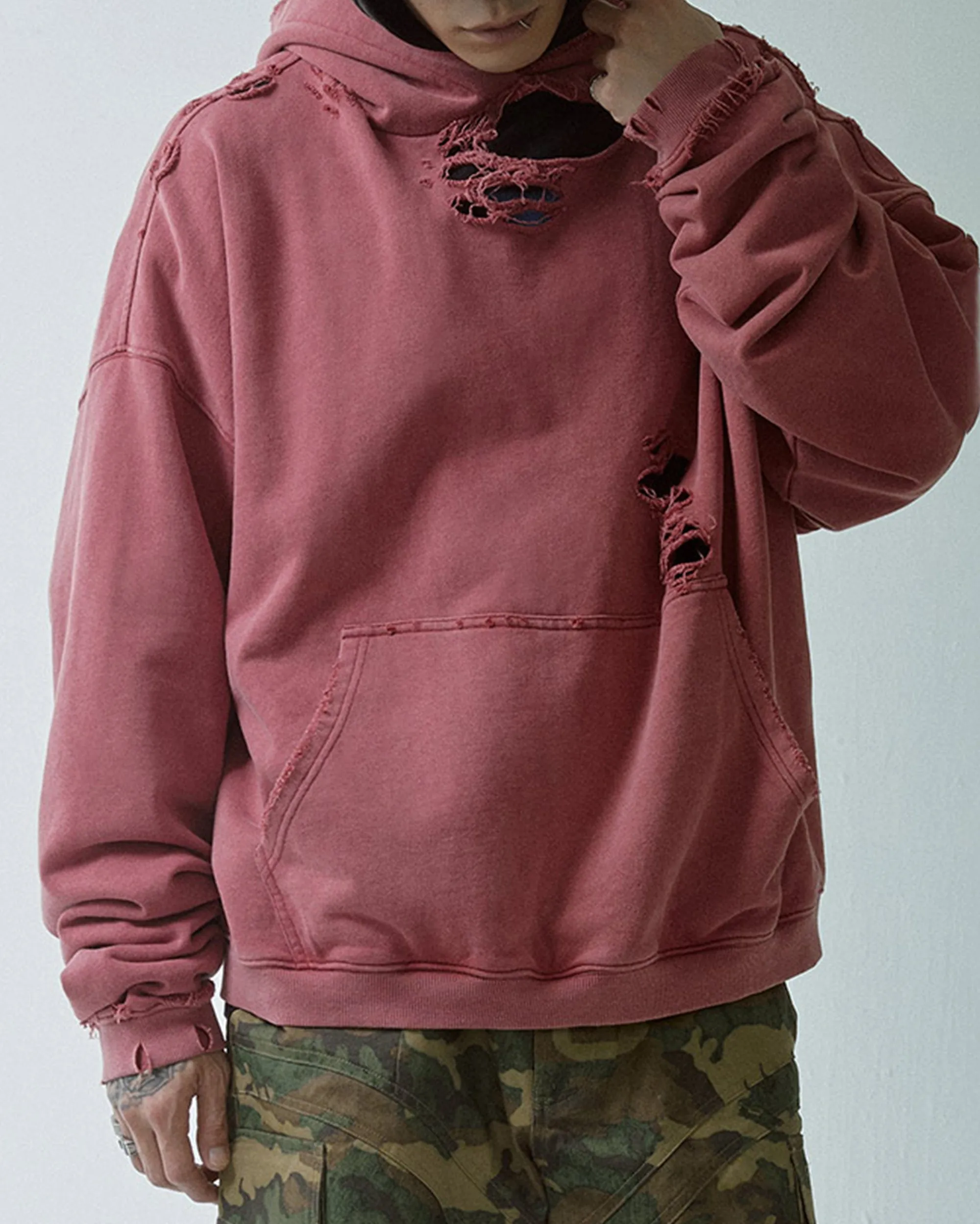 Heavy Distressed Oversized Hoodie