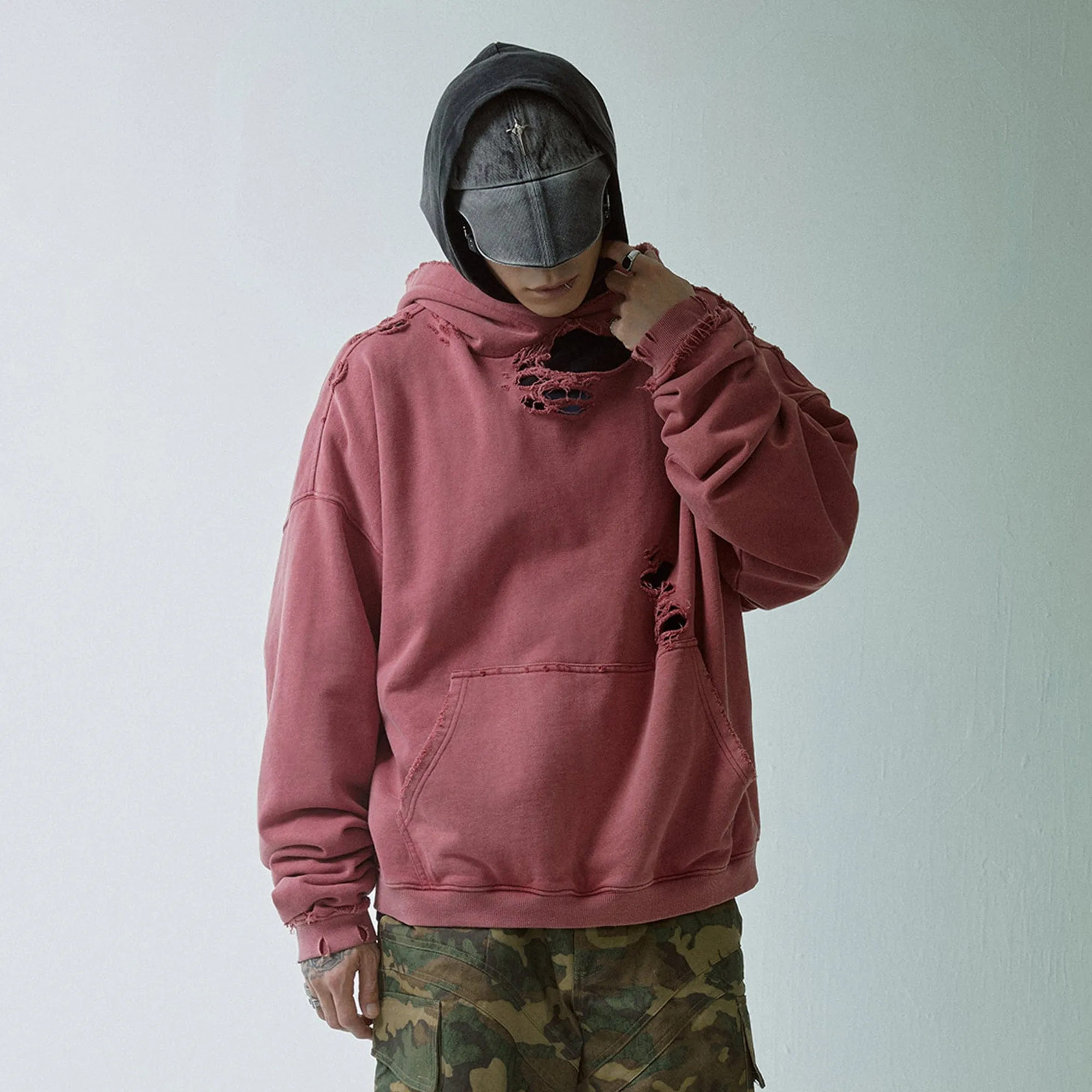 Heavy Distressed Oversized Hoodie