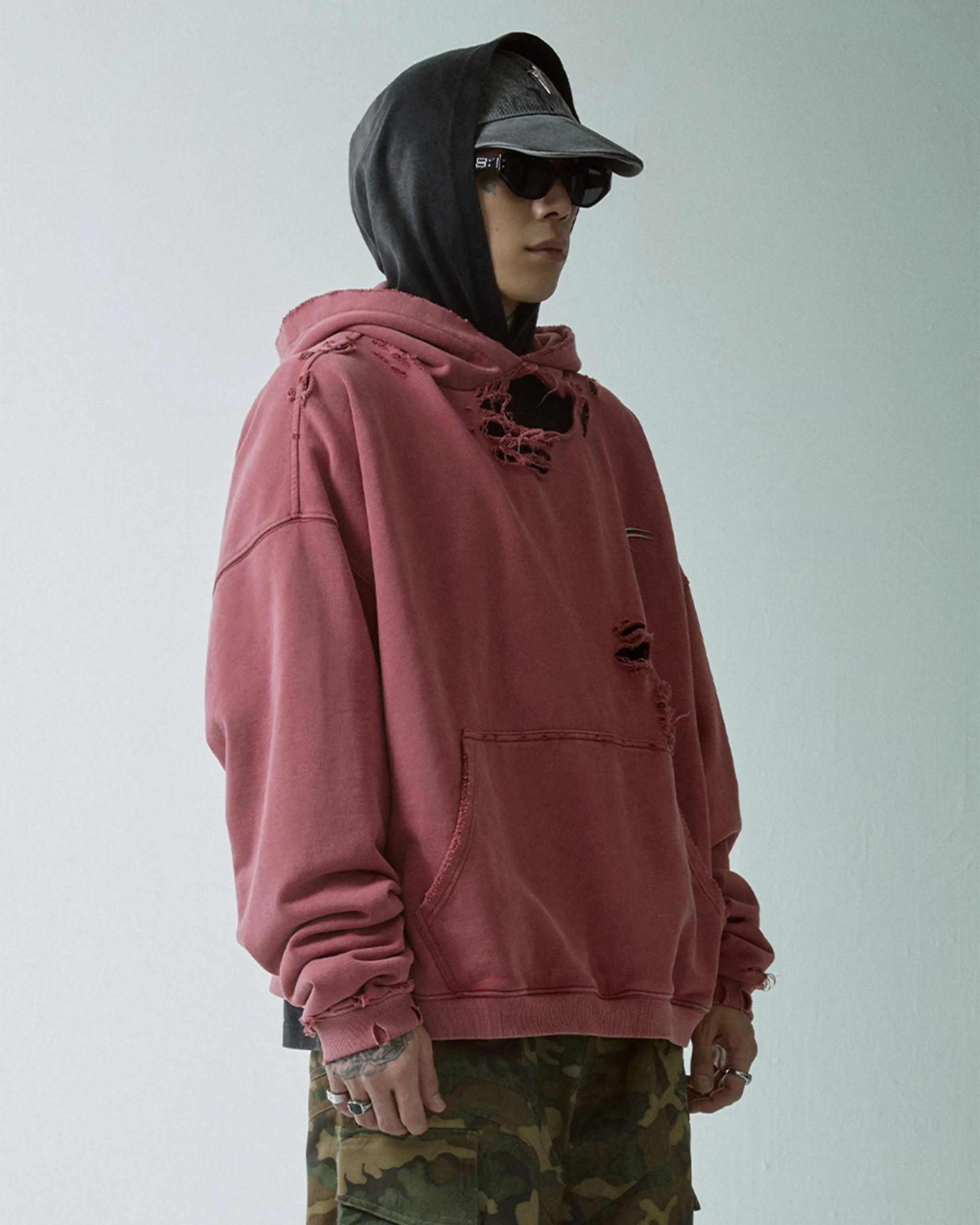 Heavy Distressed Oversized Hoodie