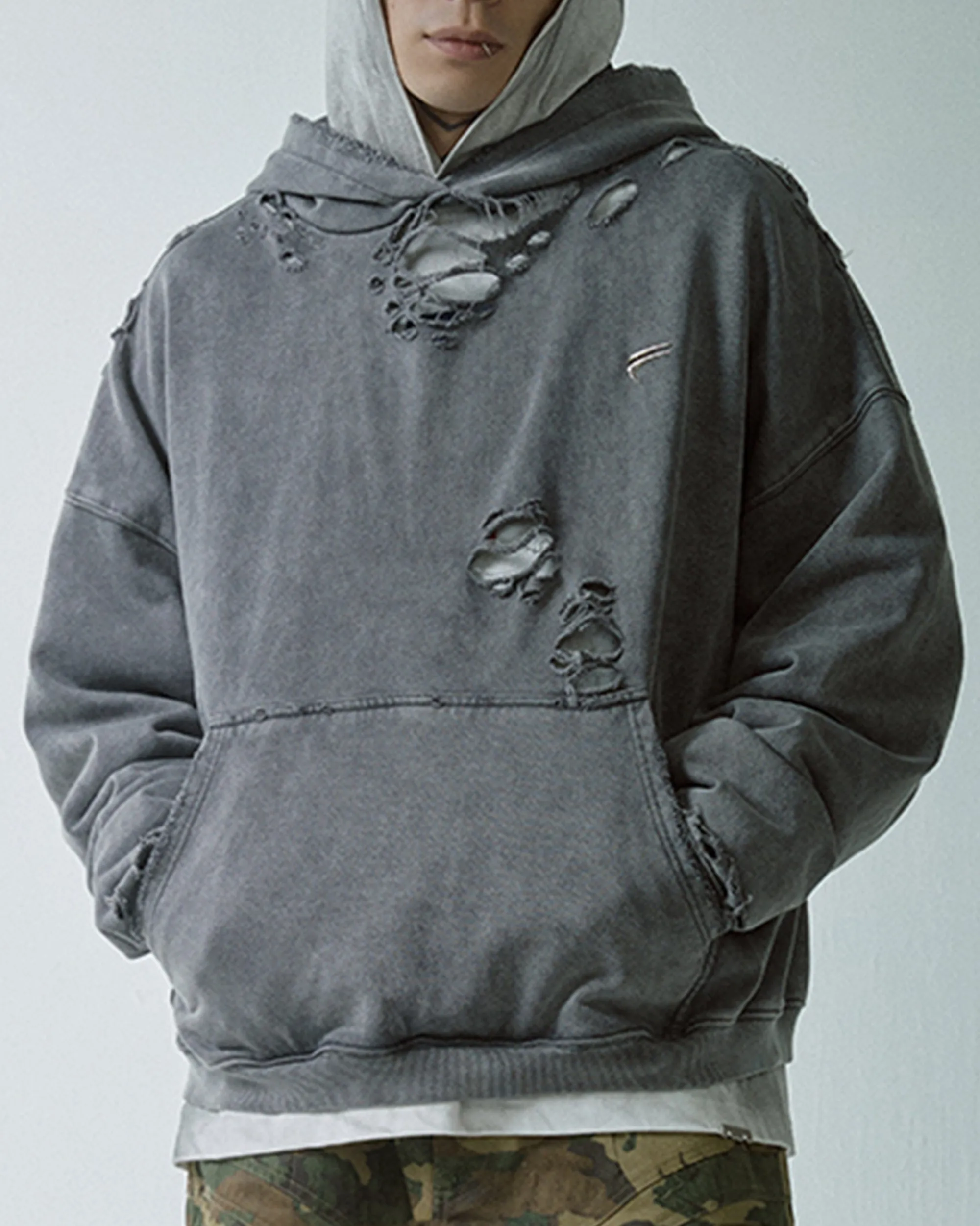 Heavy Distressed Oversized Hoodie