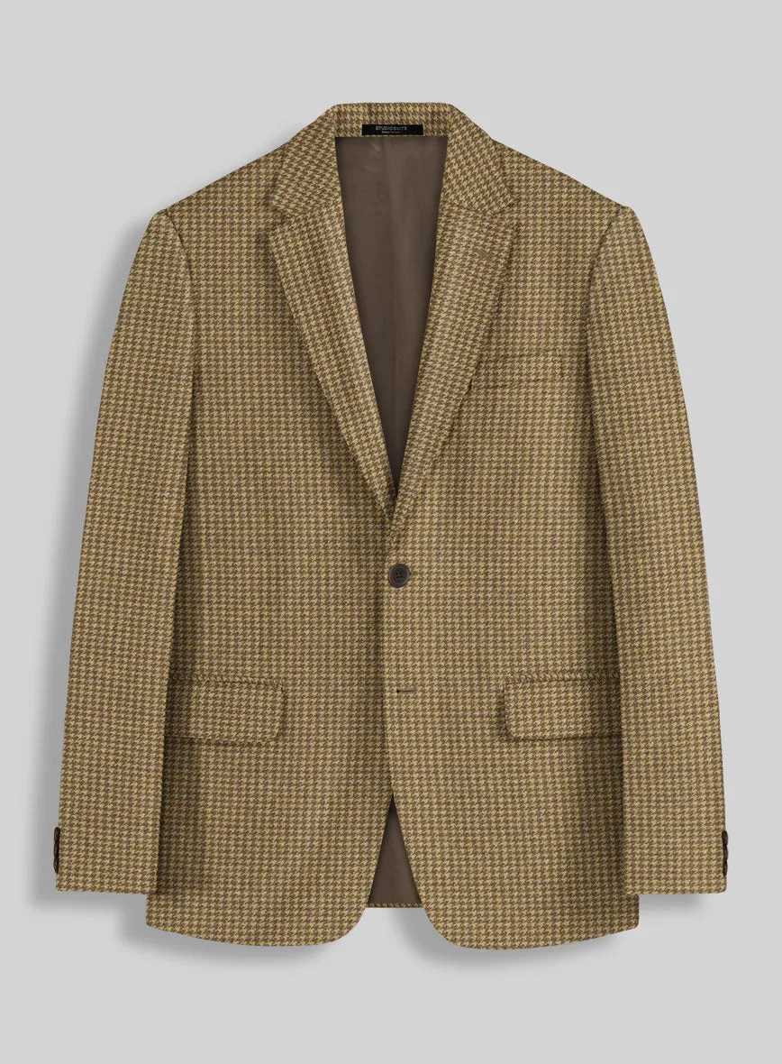 Houndstooth Tan Brown Tweed Suit