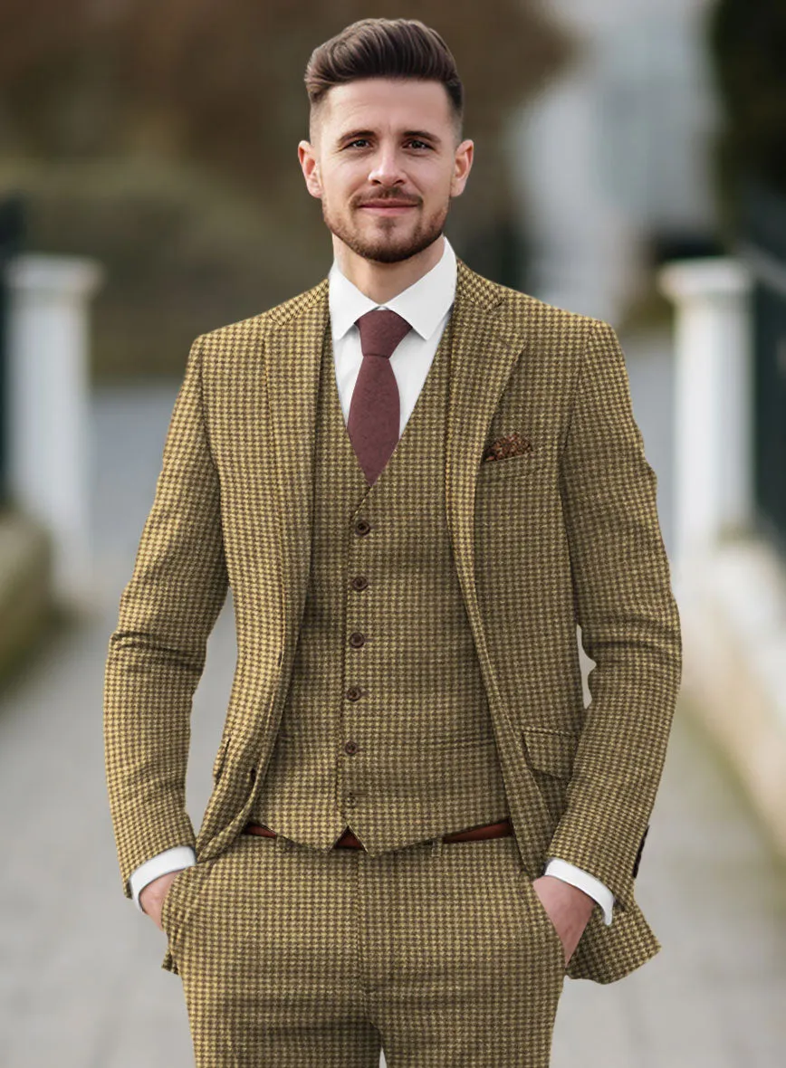 Houndstooth Tan Brown Tweed Suit