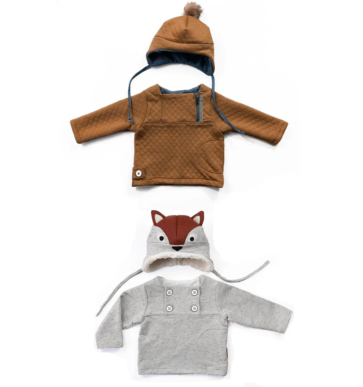 Ikatee - HUGO Sweatshirt and Hat Set- Baby 6M-4Y- Paper Sewing Pattern