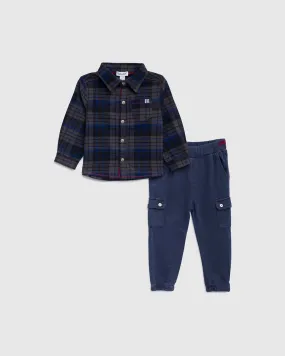 Infant Boys Glacier Plaid Top Set