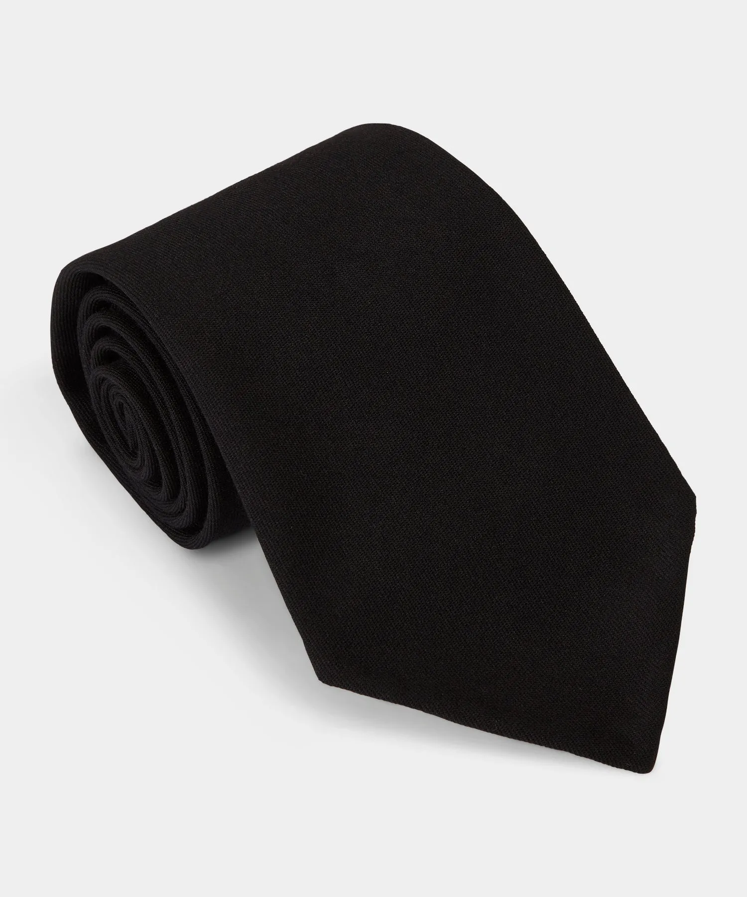 Italian Wool Gabardine Tie in Black