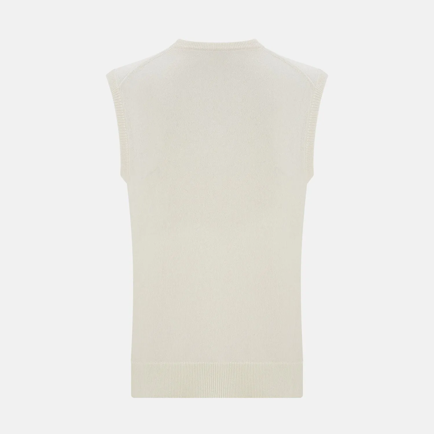 Ivory Cashmere V-neck Vest