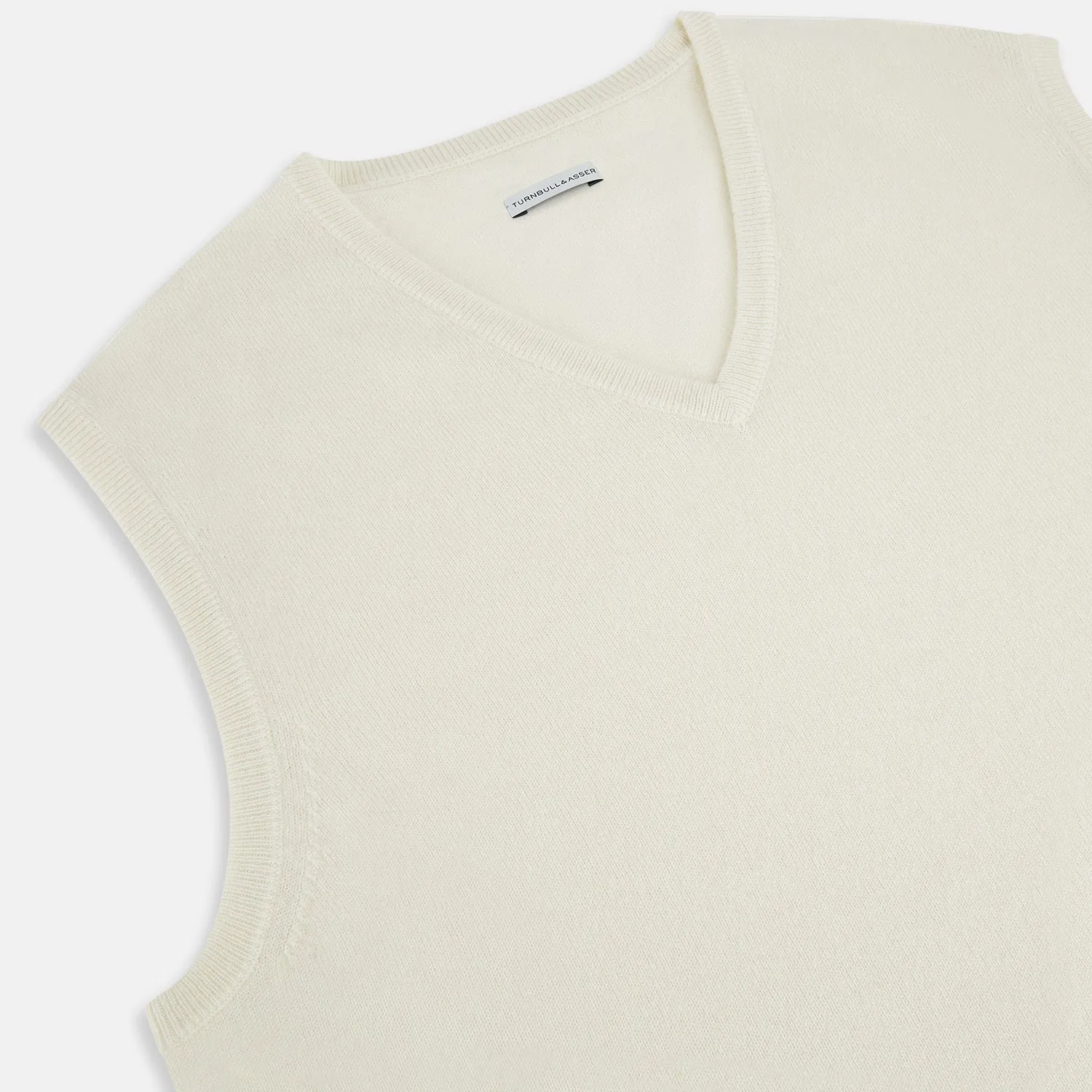 Ivory Cashmere V-neck Vest