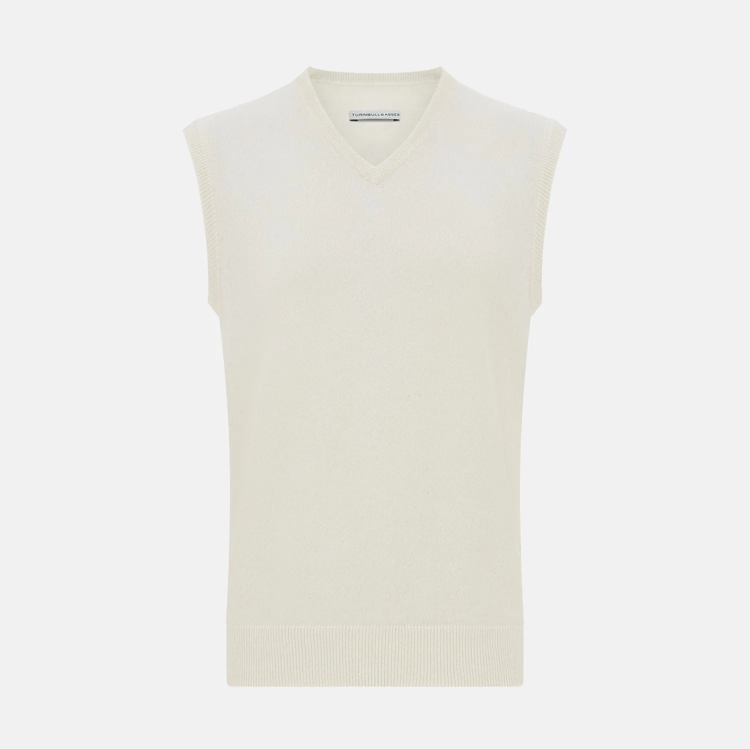 Ivory Cashmere V-neck Vest