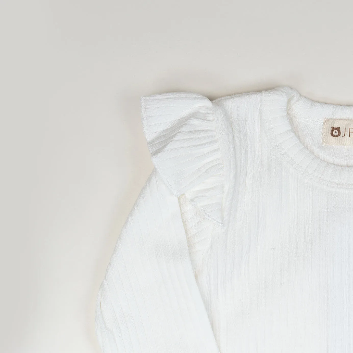 JBØRN Organic Cotton Frill Long Sleeve Bodysuit