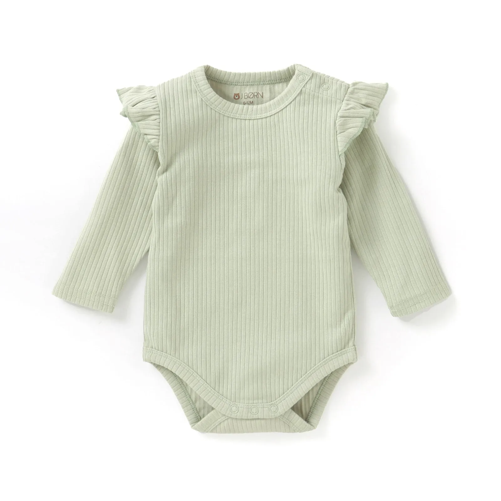 JBØRN Organic Cotton Frill Long Sleeve Bodysuit